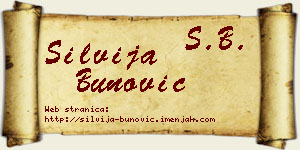Silvija Bunović vizit kartica